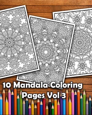 Mandala Coloring Pages for Adults Vol 3. - Instant PDF Download, Coloring Book, Coloring Pages, Adult Coloring Book, Printable, A4