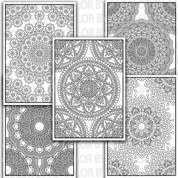 Mandala Coloring Pages for Adults Vol 1. - Instant PDF Download, Coloring Book, Coloring Pages, Adult Coloring Book, Printable, A4