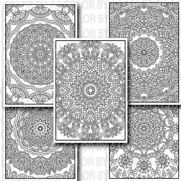 A4 Printable Mandala Coloring Pages for Adults Vol 3. - Instant PDF Download, Coloring Book, Coloring Pages, Adult Coloring Book