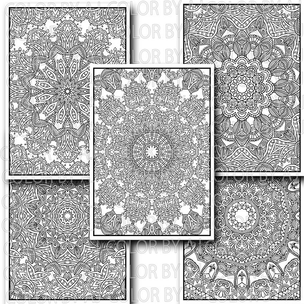 Mandala Coloring Pages for Adults Vol 3. - Instant PDF Download, Coloring Book, Coloring Pages, Adult Coloring Book, Printable, A4