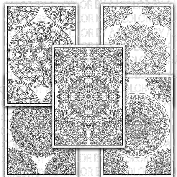 Mandala Coloring Pages for Adults Vol 1. - Instant PDF Download, Coloring Book, Coloring Pages, Adult Coloring Book, Printable, A4