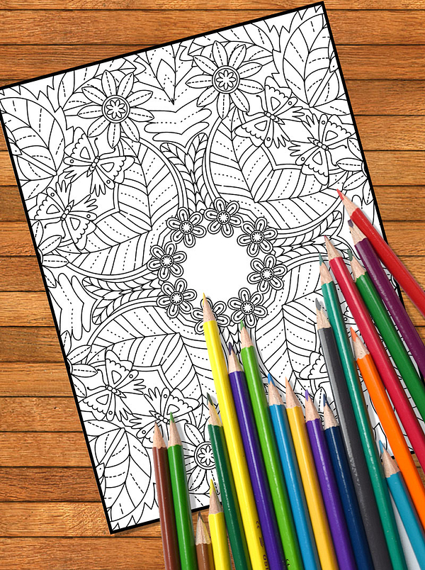 Relaxing Patterns Mandala Book 1 Example 1 Free Adult Coloring Page