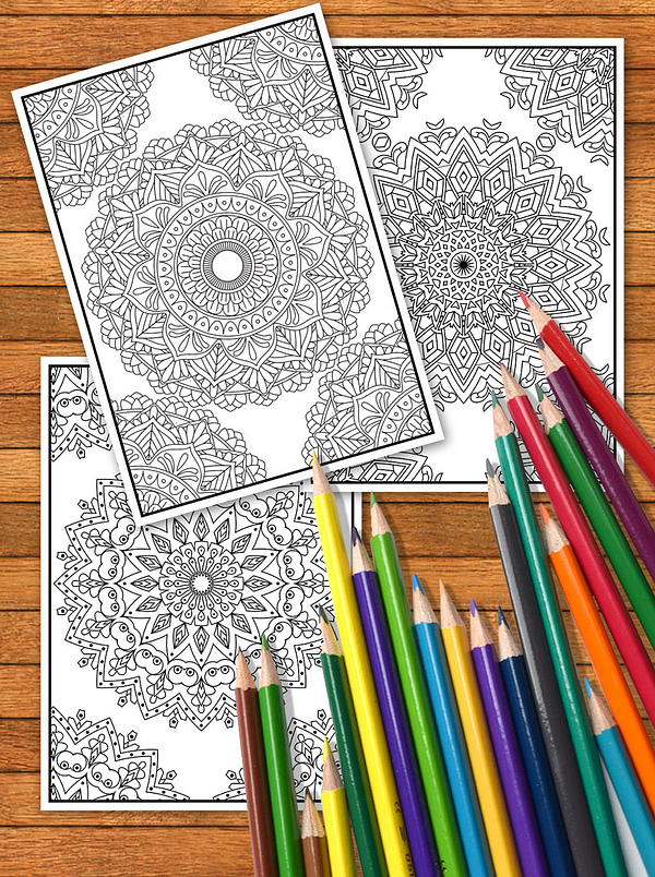 Mandala Coloring Pages for Adults Vol 1. - Instant PDF Download, Coloring Book, Coloring Pages, Adult Coloring Book, Printable, A4